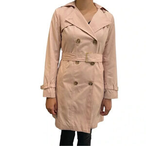 Cole Haan Women's Belted Hooded Trench Coat, Nude,‎ Size Xtra Small